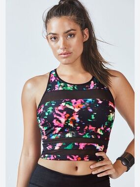 Fabletics Malina Midi Sports Bra - Black Multi size medium